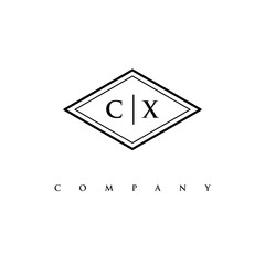 initial CX logo design vector