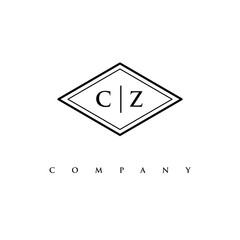 initial CZ logo design vector