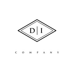 initial DI logo design vector