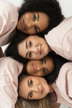 Group of different ethnicity women. Multicultural diversity and friendship.