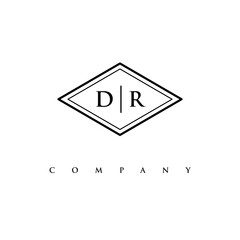 initial DR logo design vector
