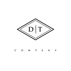 initial DT logo design vector