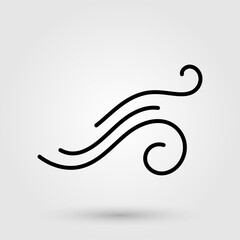 Fototapeta premium Wind blow icon. Breezy weather symbol.