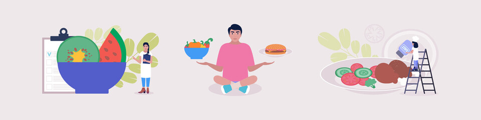 Fototapeta premium Diet, cooking, food selection concept