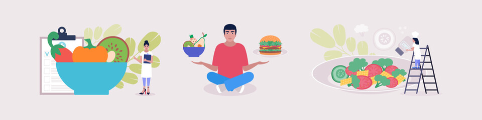 Diet, cooking, food selection concept