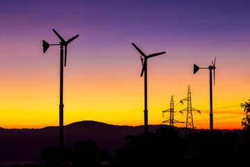 Obraz premium renewable energy with wind turbines