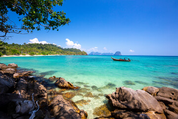 Beautiful views on the beach in Koh Ngai, Krabi Province, Thailand.