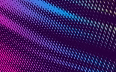 Fotobehang Glowing halftone neon background. Vibrant abstract vector design, with blue and violet dots.  © Kundra