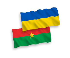 Flags of Burkina Faso and Ukraine on a white background