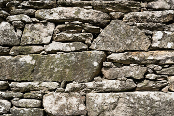 Gray stone wall background, textures and graphic resources. Dry-stone, old, wallpaper.	