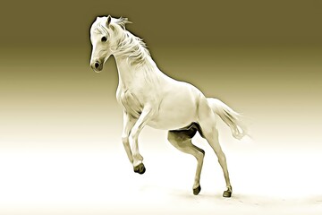 Obraz na płótnie Canvas White Horse Frolic