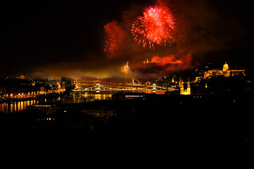 fireworks over the city