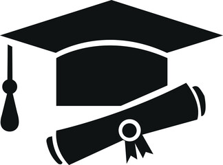 Graduate Hat icon with star,  Education icon vector illustration