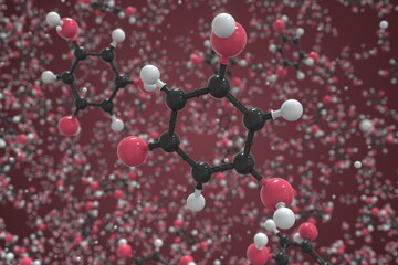 Phloroglucinol molecule made with balls, scientific molecular model. Chemical 3d rendering