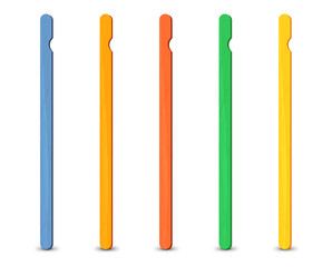 Set of realistic popsicle stircks. Ice lolly sticks, vector illustration, summer season.
