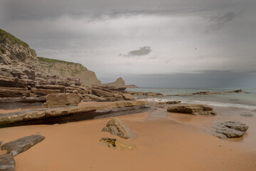 Fototapeta na wymiar Beautiful Beach, Langre, Cantabria, Spain