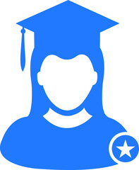 graduate icon, female education icon, girl study icon, education icon vector illustration