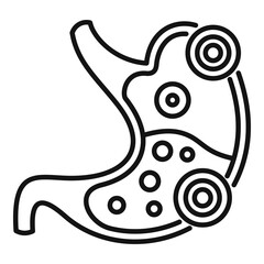 Stomach digestion icon, outline style