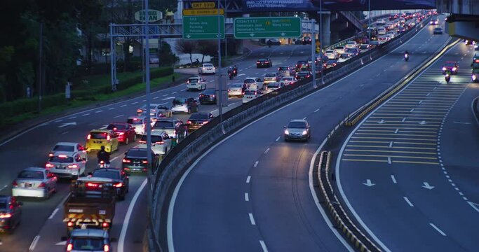 Traffic at The Section Seventeen Neighborhood in Kuala Lumpur, Malaysia 