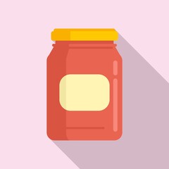 Food jar icon, flat style