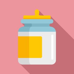 Food storage jar icon, flat style