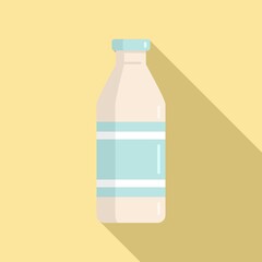 Milk bottle icon, flat style