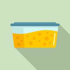 Full food box icon, flat style