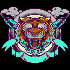 Tiger Head Vape Mascot
