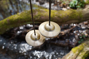 Cymbals close up for  sound healing therapy