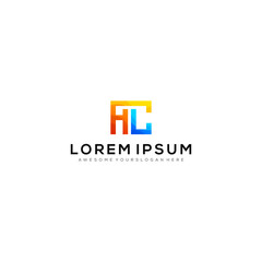 Colorful gradient style a and c letter logo illustration