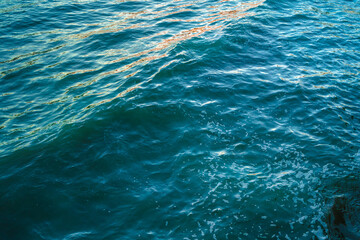 Blue ocean close-up, calm waves, background image