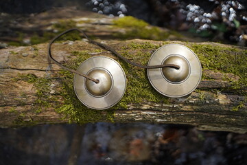 Cymbals close up for  sound healing therapy