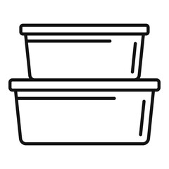 Plastic box stack icon, outline style