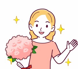 金髪の紙の女性