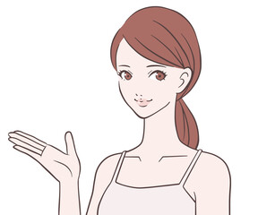 案内をする女性