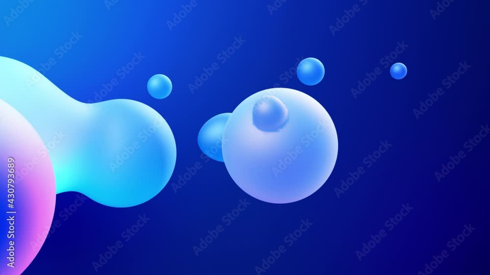 Poster 3d abstract background with droplets of molten wax merge and fly apart drops in liquid. subsurface s
