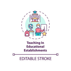 Teaching in educational establishments concept icon. Exception to copyright idea thin line illustration. Copies created for study purposes. Vector isolated outline RGB color drawing. Editable stroke