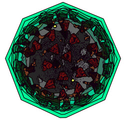 Abstract geometric virus ilustration