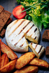 Grilled camembert cheese