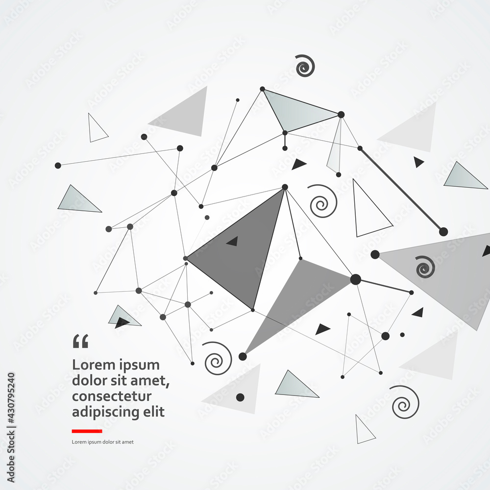 Poster Abstract shapes pattern in trendy style. Contemporary art. Minimal geometric background. Vector design element