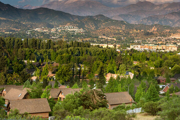 View of La Dehesa neighborhood, a very wealthy and exclusive neighborhood in the North-Orient side...