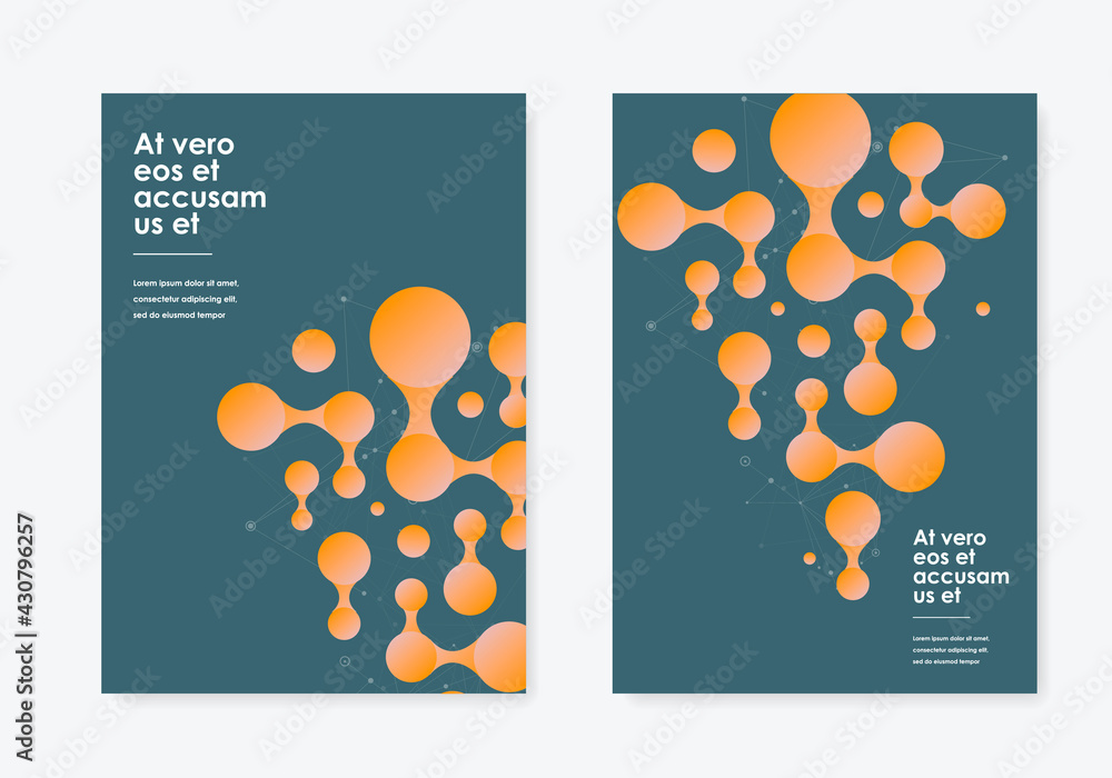 Poster Vector collection for concept design. Connect circles background design. Abstract circle geometric shape