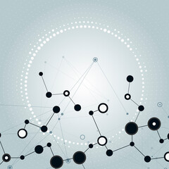 Black connect element in modern style on abstract geometric background. Network connection structure. Business network concept. Technology background