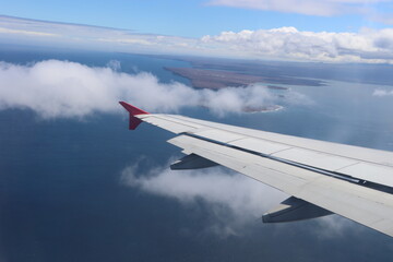 Obraz premium Galapagos island from plane