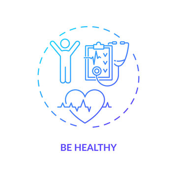 Be healthy concept icon. Healthy lifestyle idea thin line illustration. Be more active. Self care time. Keep emotional balance. Vector isolated outline RGB color drawing