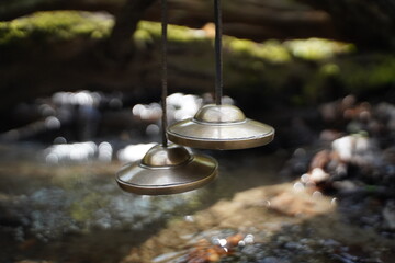 Cymbals close up for  sound healing therapy
