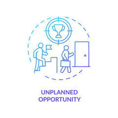 Unplanned opportunity concept icon. Unexpectedly manifests new opportunity idea thin line illustration. Way to success. Vector isolated outline RGB color drawing