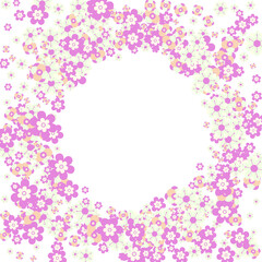 Peach Paper Cut Flowers. Handmade Branch Bouquet Banner. Wedding Web Simple Background. Composition Cute Shadow Pattern. Beauty Paper Cut Flowers. Circle Diy.