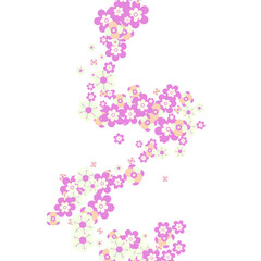 Pastel Paper Cut Flowers. Handmade Abstract Circle Poster. Mother Bud Vector Wallpaper. Composition Card Handmade Poster. Beautiful Paper Cut Flowers. Spring Web.