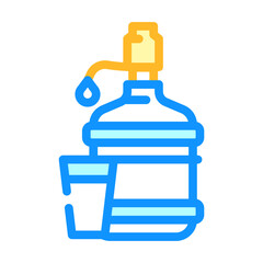 Obraz premium water bottle with pump color icon vector. water bottle with pump sign. isolated symbol illustration